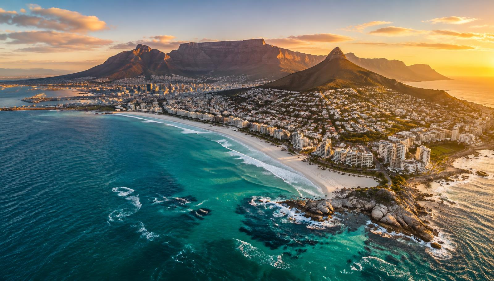 Aerial view of Cape Town and the Atlantic Seaboard